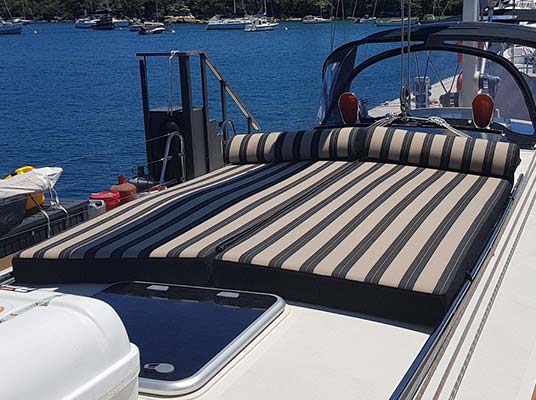 Sunbed for yacht