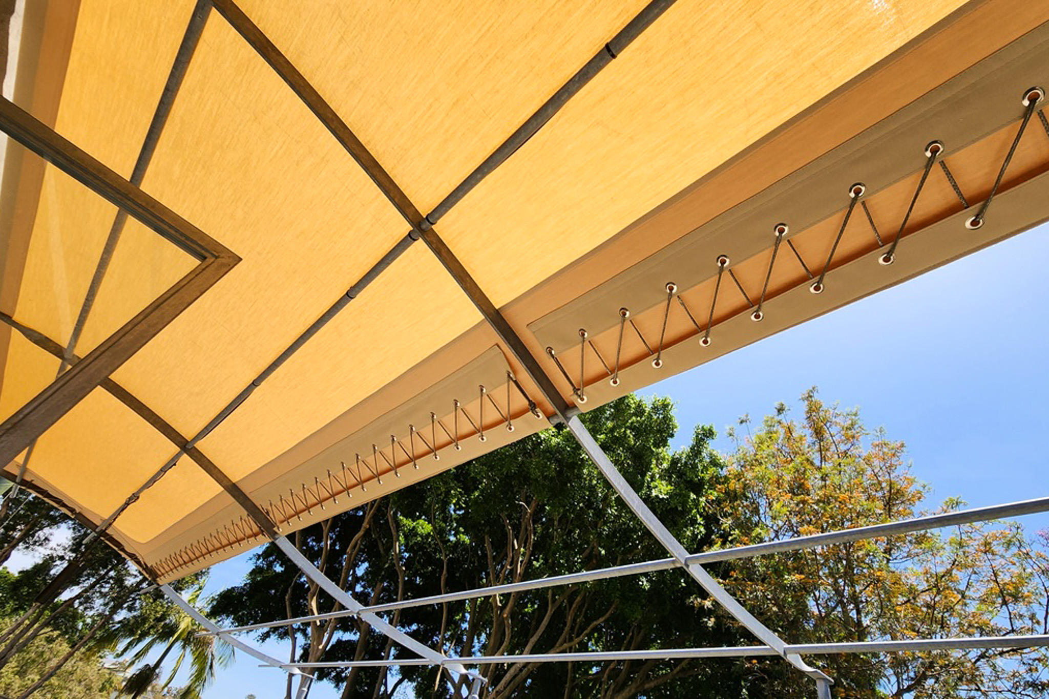 Custom awning sun protection