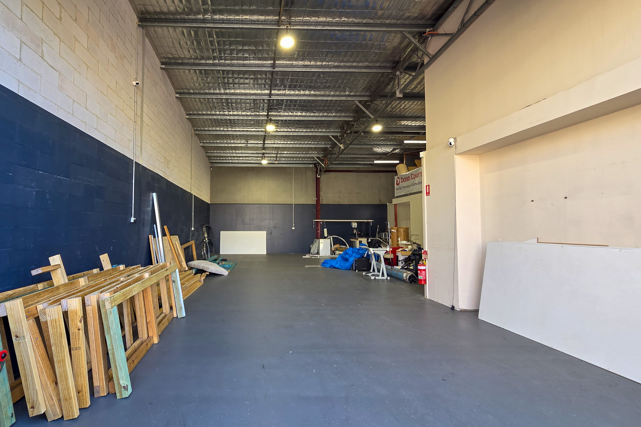 Spacious empty workshop at Ocean Covers' new Central Coast premises